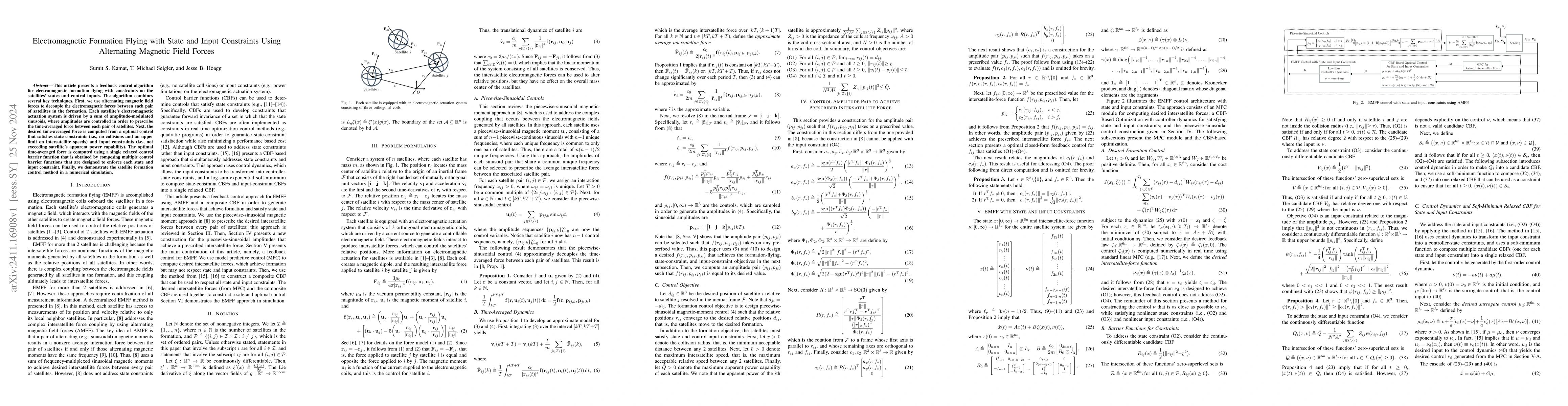 Thumbnail for Electromagnetic Formation Flying with State and Input Constraints Using
  Alternating Magnetic Field Forces