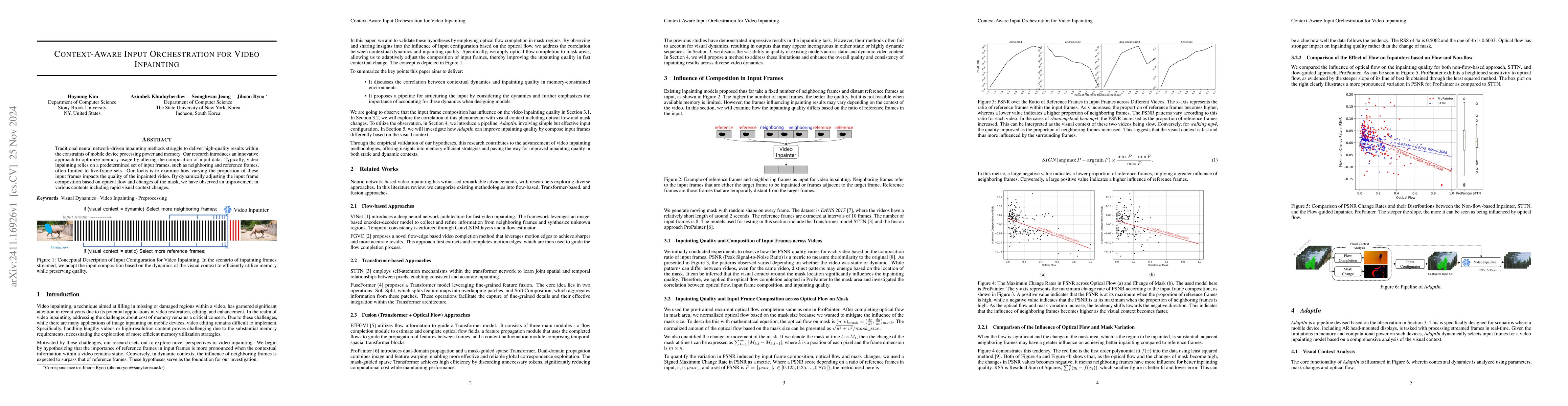 Thumbnail for Context-Aware Input Orchestration for Video Inpainting