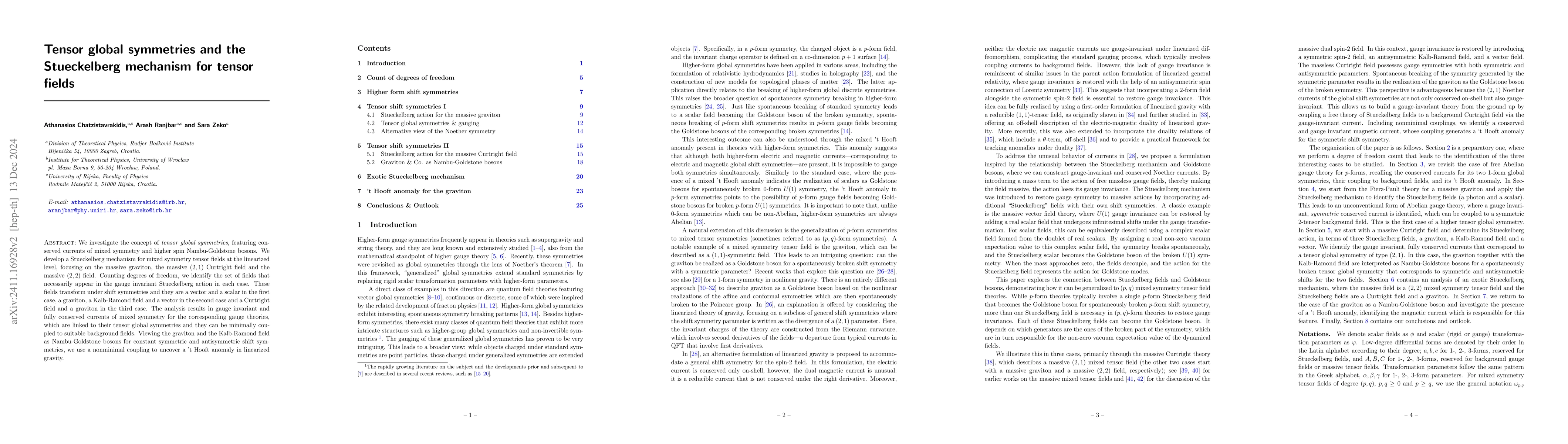 Thumbnail for Tensor global symmetries and the Stueckelberg mechanism for tensor
  fields