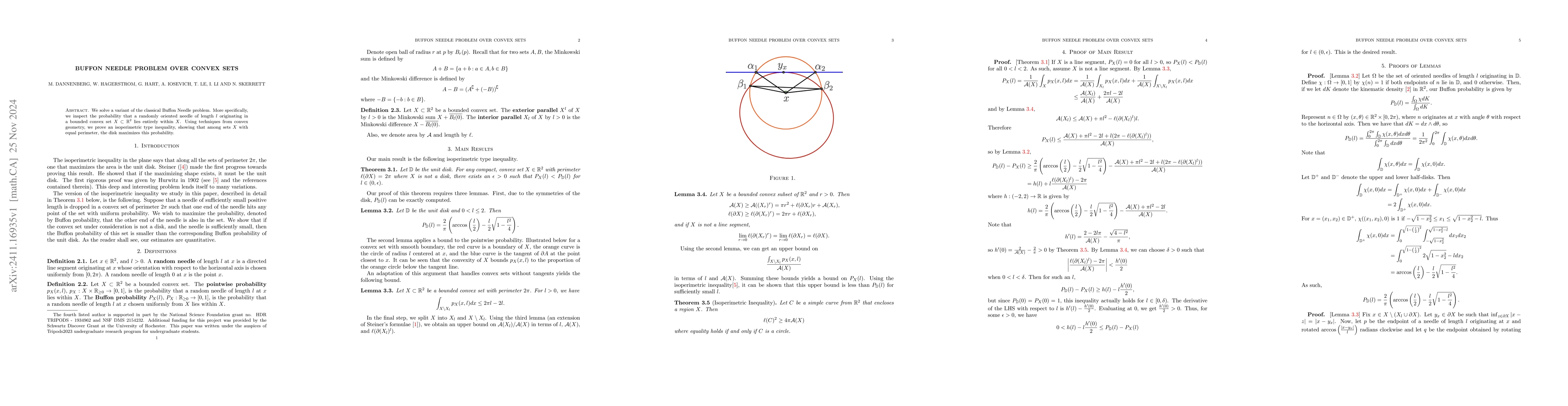 Thumbnail for Buffon Needle Problem Over Convex Sets