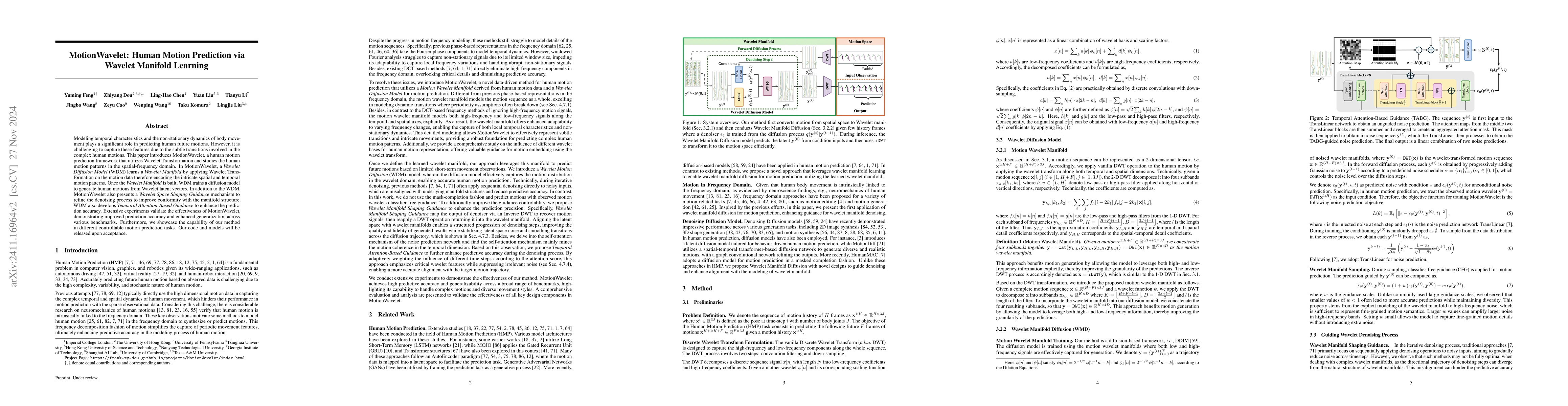 Thumbnail for MotionWavelet: Human Motion Prediction via Wavelet Manifold Learning