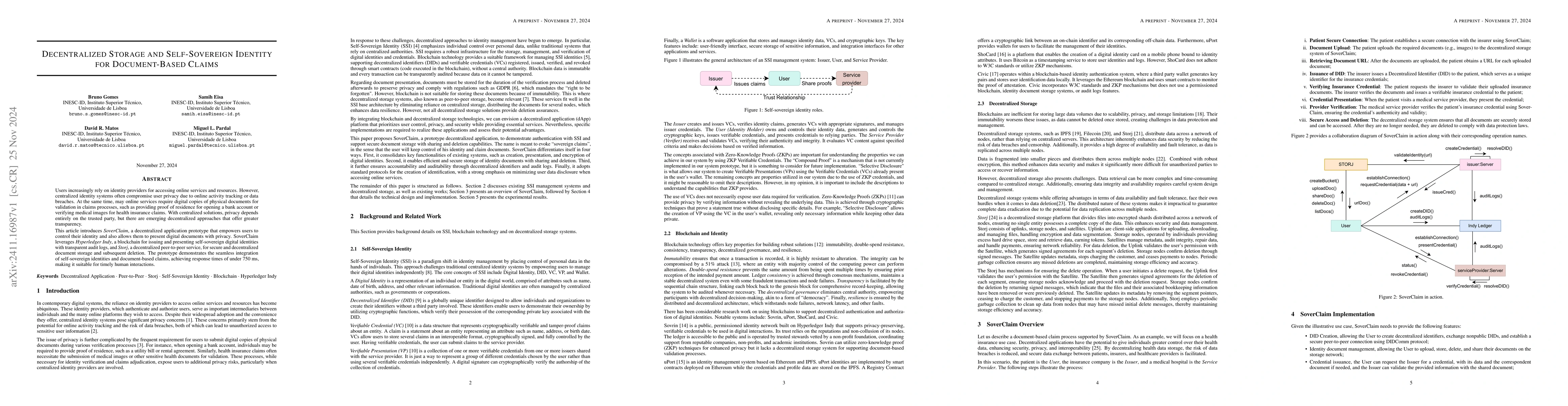 Thumbnail for Decentralized Storage And Self-Sovereign Identity For Document-Based
  Claims