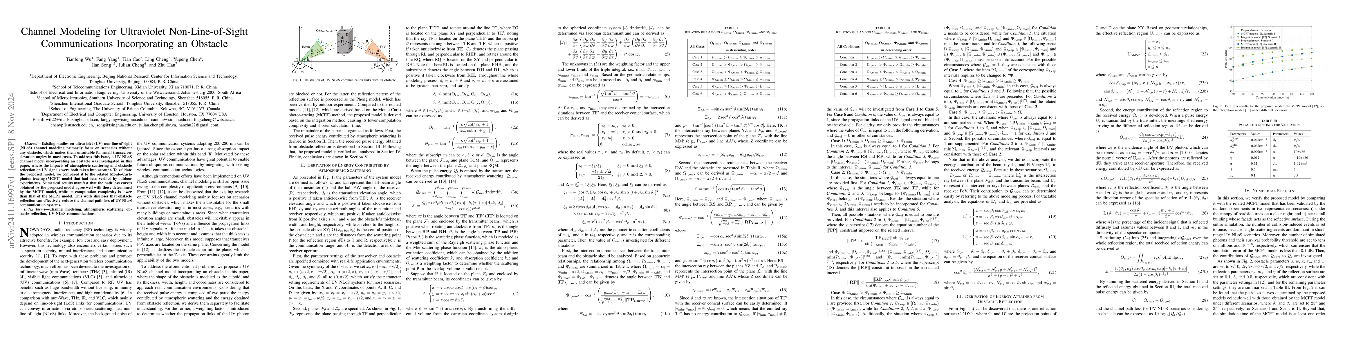 Thumbnail for Channel Modeling for Ultraviolet Non-Line-of-Sight Communications
  Incorporating an Obstacle