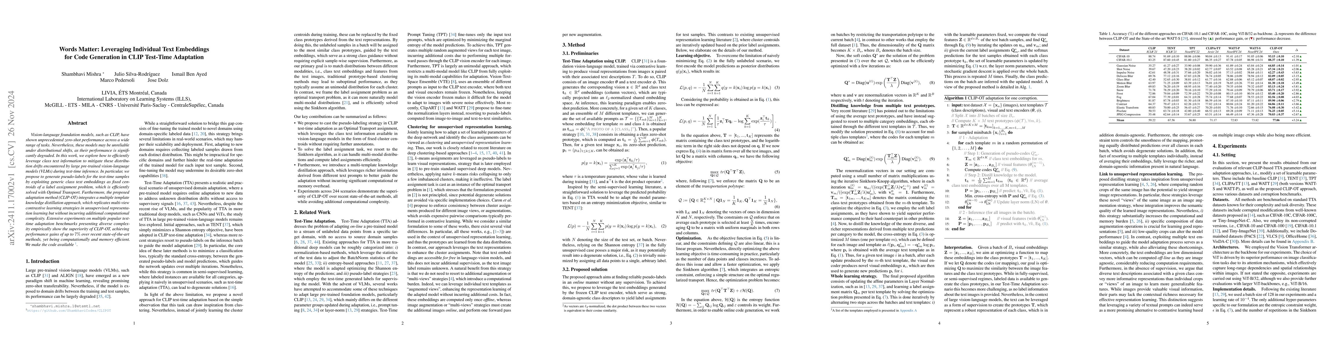 Thumbnail for Words Matter: Leveraging Individual Text Embeddings for Code Generation
  in CLIP Test-Time Adaptation
