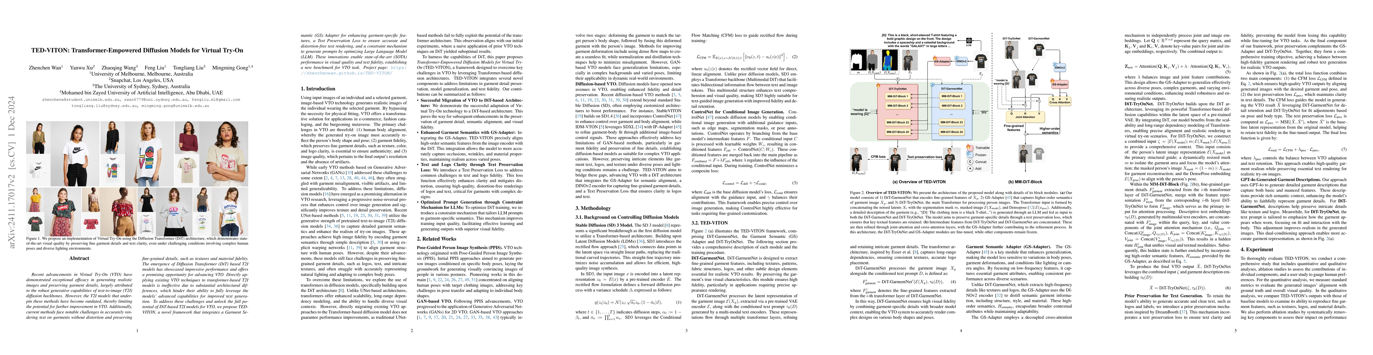 Thumbnail for TED-VITON: Transformer-Empowered Diffusion Models for Virtual Try-On