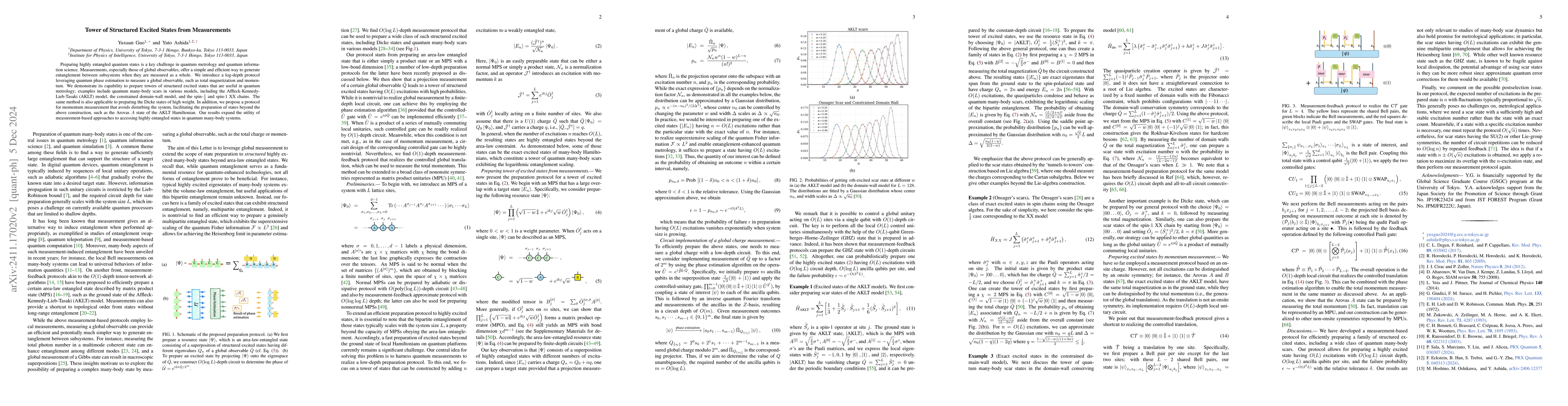 Thumbnail for Tower of Structured Excited States from Measurements