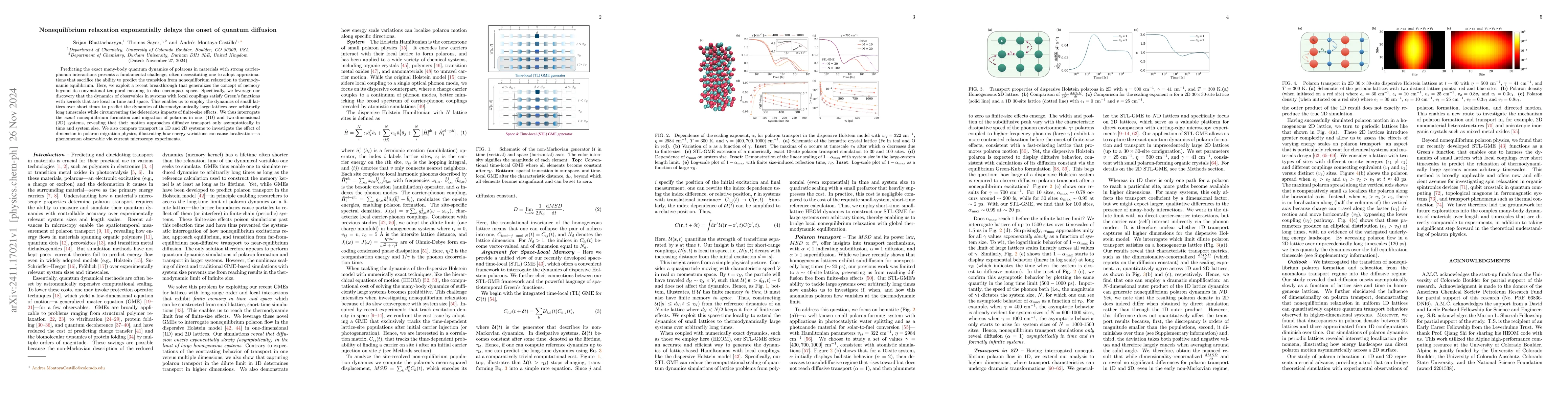 Thumbnail for Nonequilibrium relaxation exponentially delays the onset of quantum
  diffusion