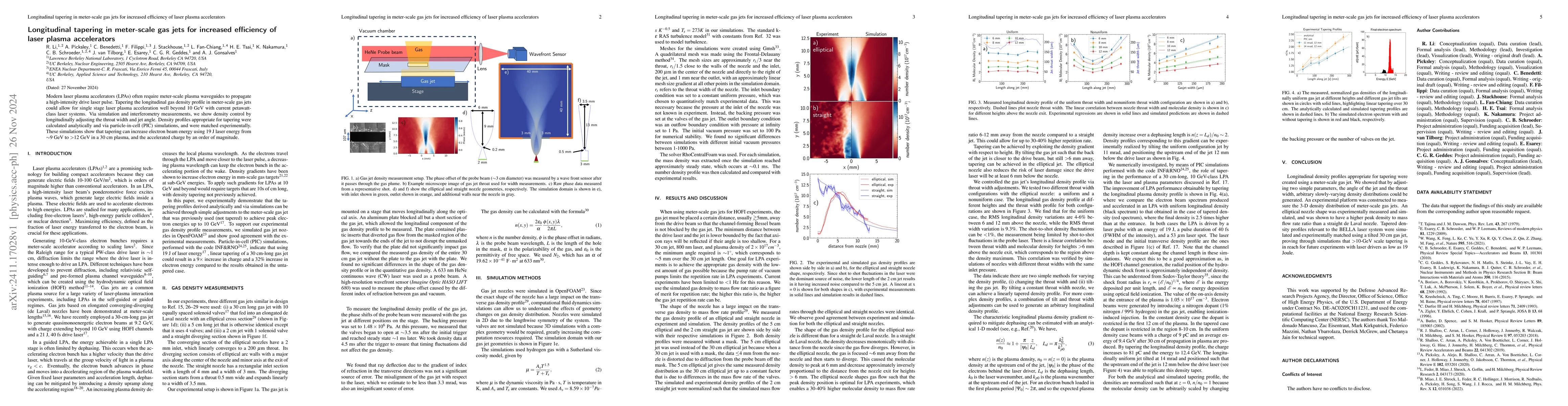 Thumbnail for Longitudinal tapering in meter-scale gas jets for increased efficiency
  of laser plasma accelerators