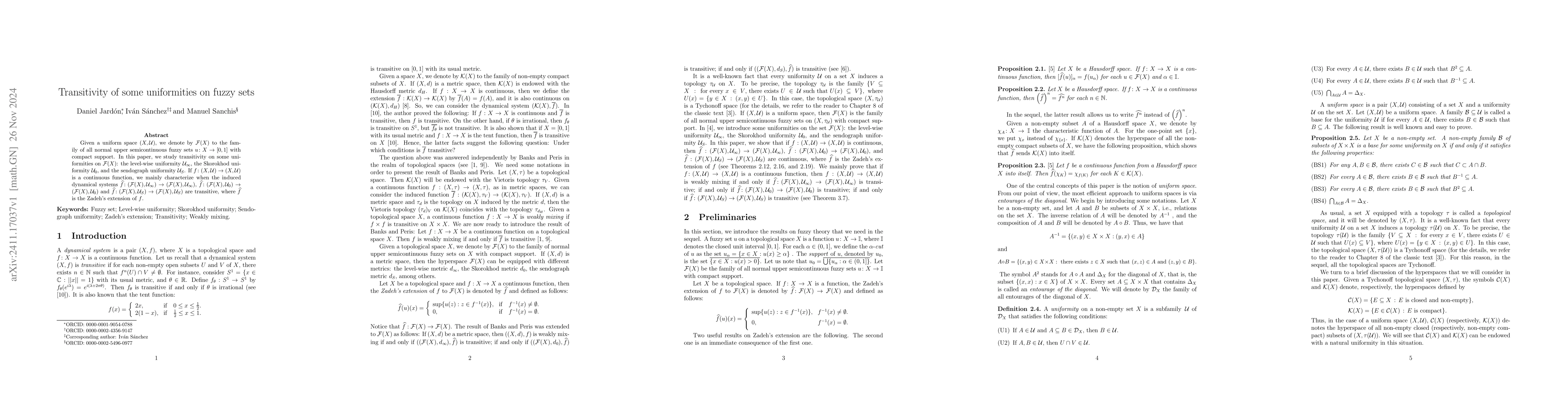 Thumbnail for Transitivity of some uniformities on fuzzy sets