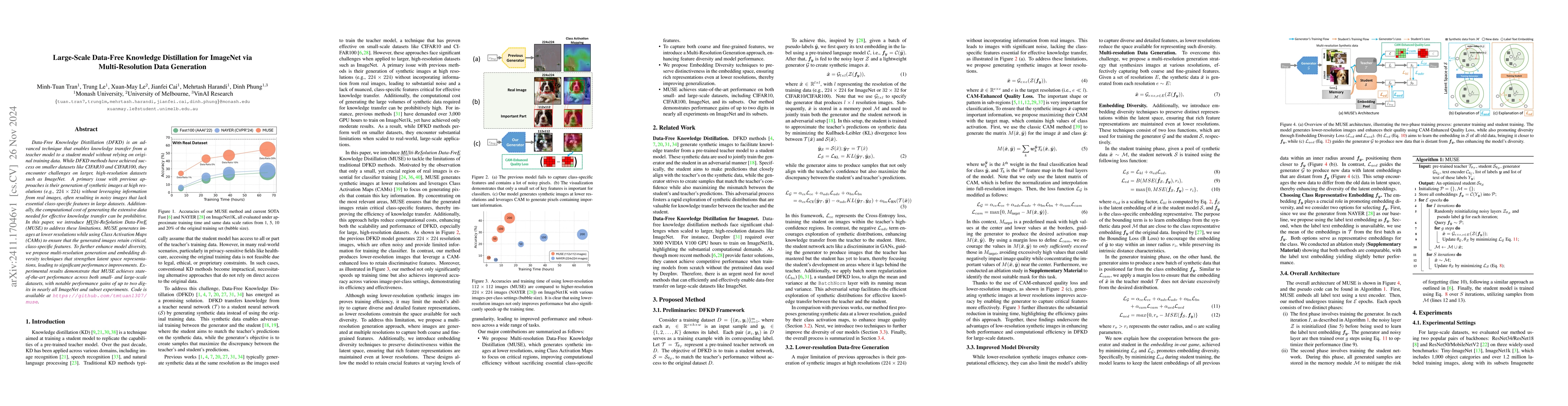 Thumbnail for Large-Scale Data-Free Knowledge Distillation for ImageNet via
  Multi-Resolution Data Generation