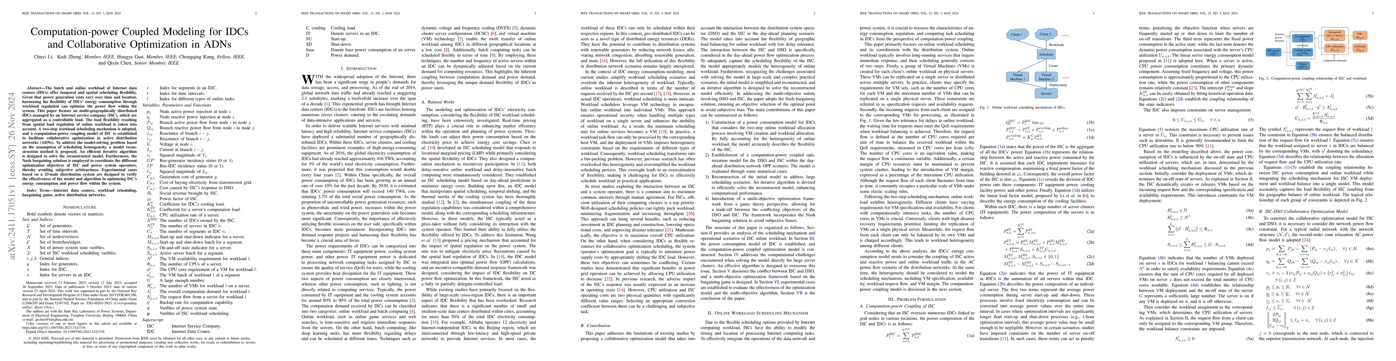 Thumbnail for Computation-power Coupled Modeling for IDCs and Collaborative
  Optimization in ADNs