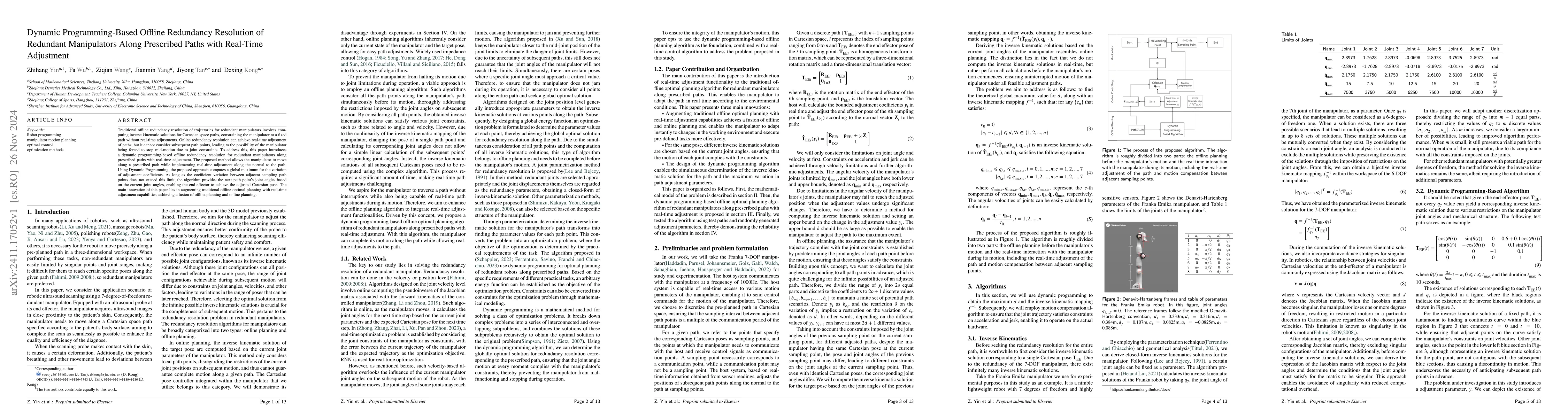 Thumbnail for Dynamic Programming-Based Offline Redundancy Resolution of Redundant
  Manipulators Along Prescribed Paths with Real-Time Adjustment