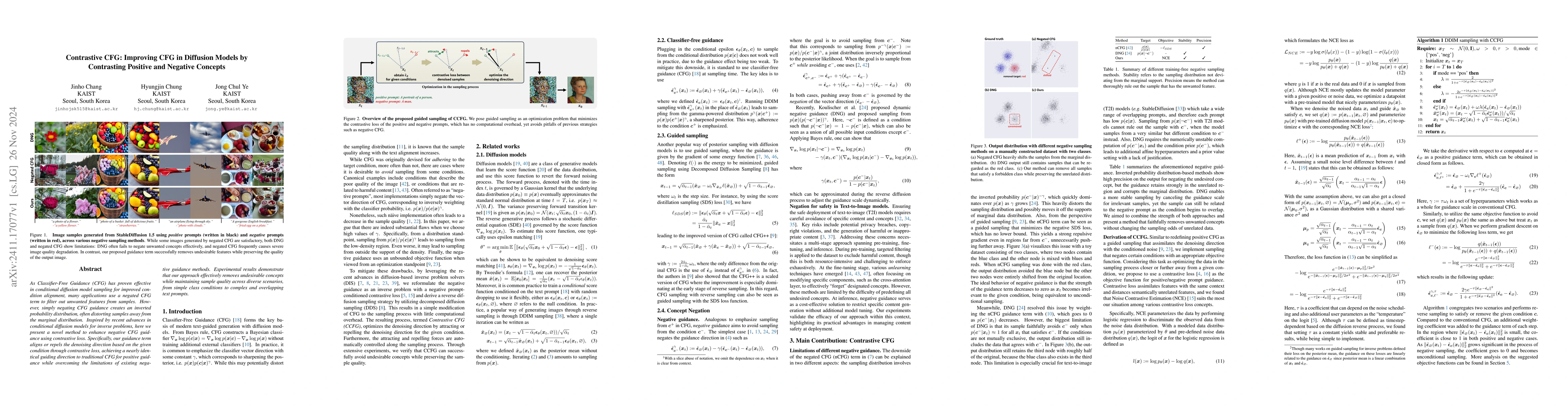 Thumbnail for Contrastive CFG: Improving CFG in Diffusion Models by Contrasting
  Positive and Negative Concepts
