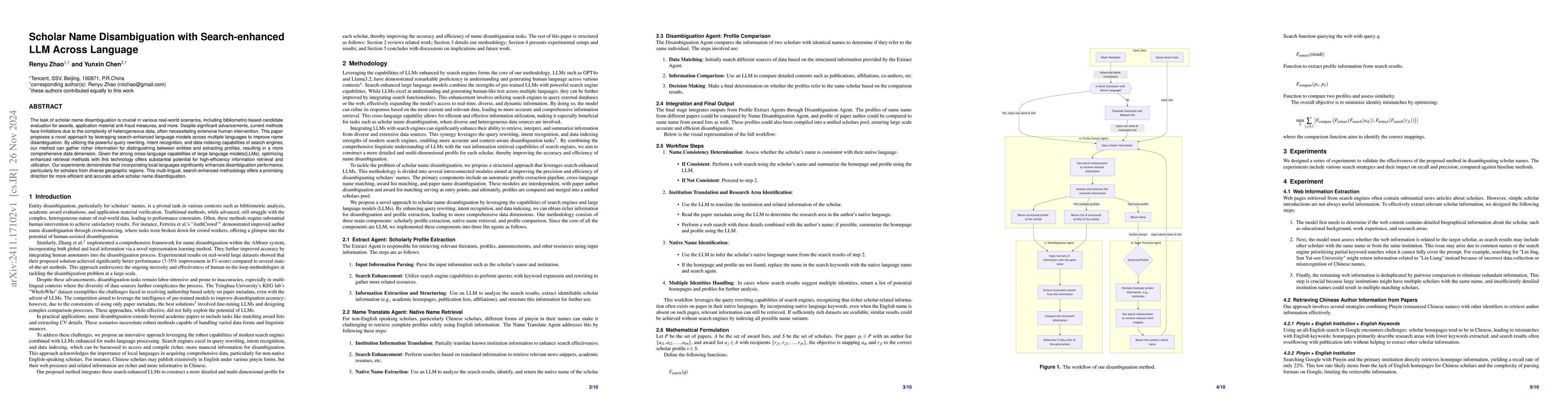 Thumbnail for Scholar Name Disambiguation with Search-enhanced LLM Across Language