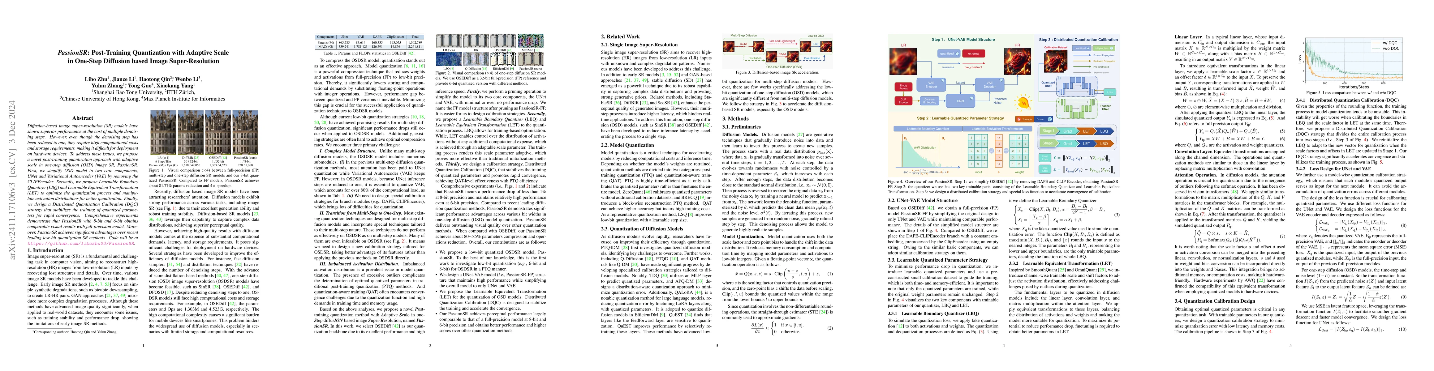 Thumbnail for PassionSR: Post-Training Quantization with Adaptive Scale in One-Step
  Diffusion based Image Super-Resolution