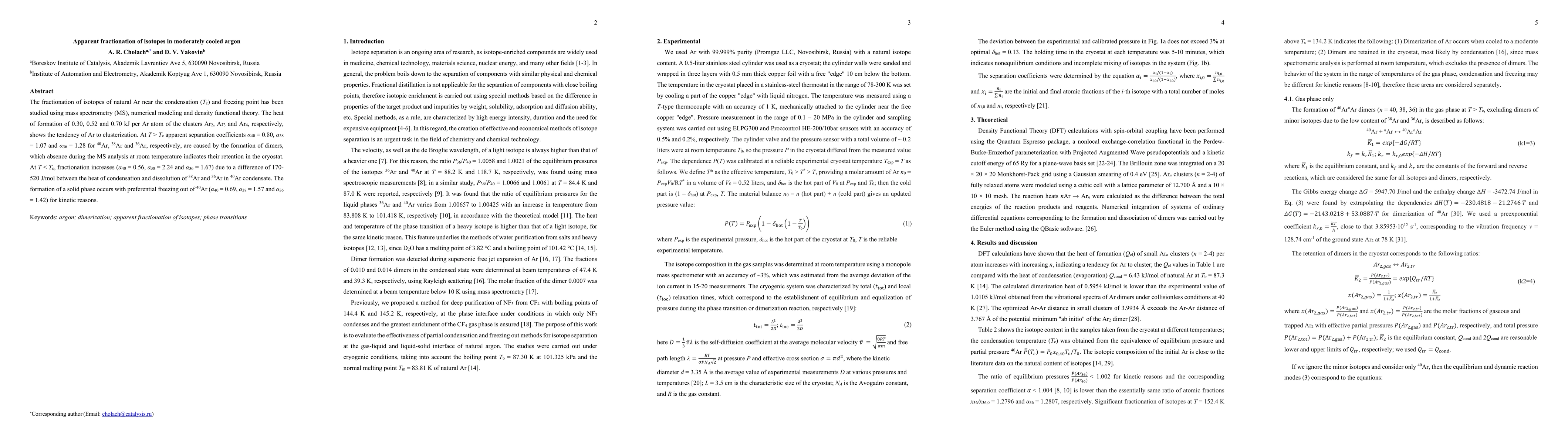 Thumbnail for Apparent fractionation of isotopes in moderately cooled argon