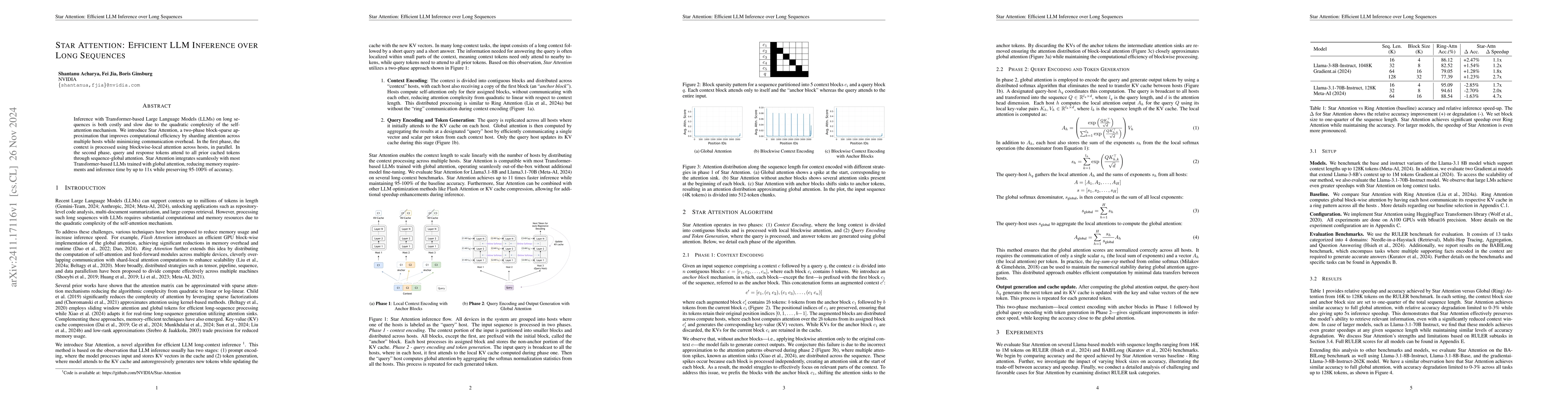 Thumbnail for Star Attention: Efficient LLM Inference over Long Sequences