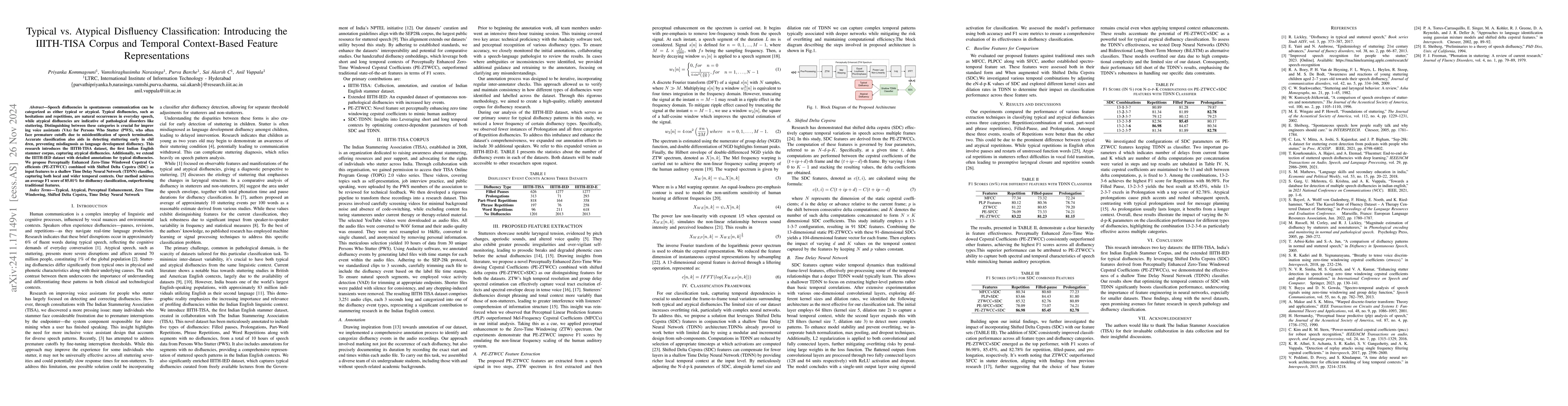 Thumbnail for Typical vs. Atypical Disfluency Classification: Introducing the
  IIITH-TISA Corpus and Temporal Context-Based Feature Representations