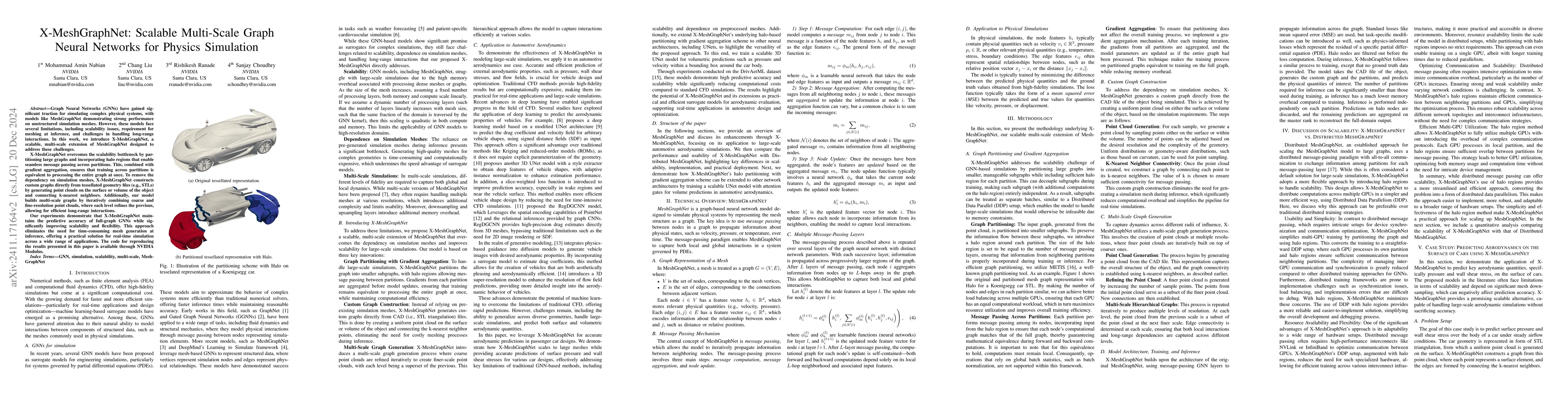 Thumbnail for X-MeshGraphNet: Scalable Multi-Scale Graph Neural Networks for Physics
  Simulation