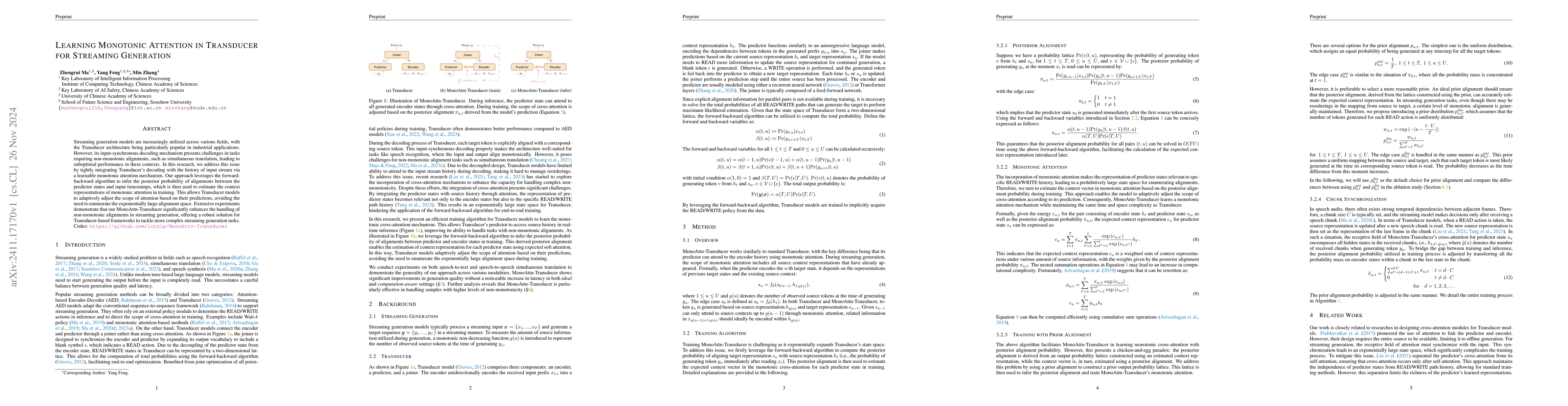 Thumbnail for Learning Monotonic Attention in Transducer for Streaming Generation