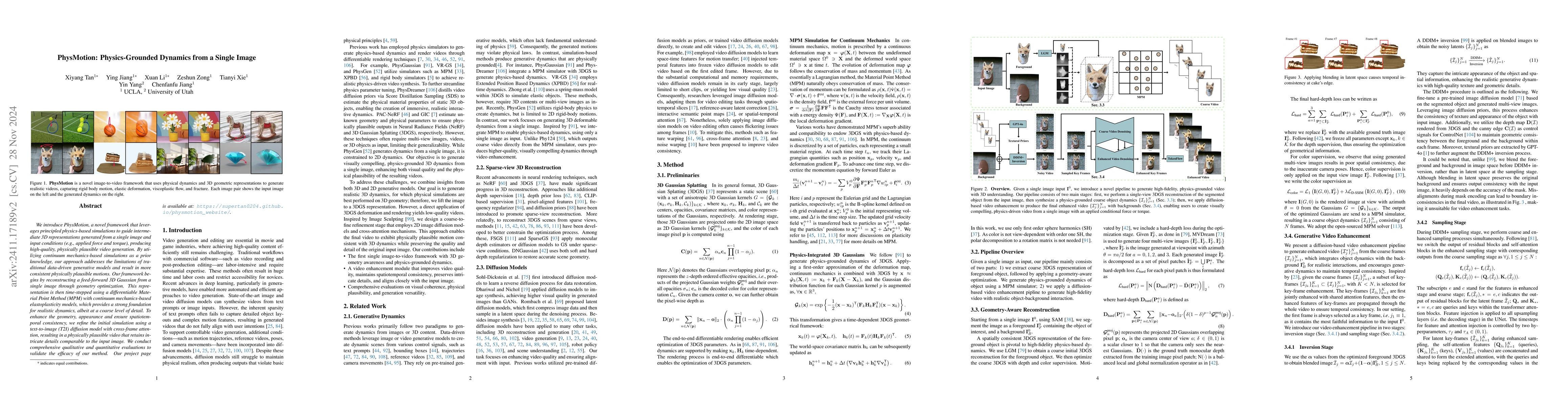 Thumbnail for PhysMotion: Physics-Grounded Dynamics From a Single Image