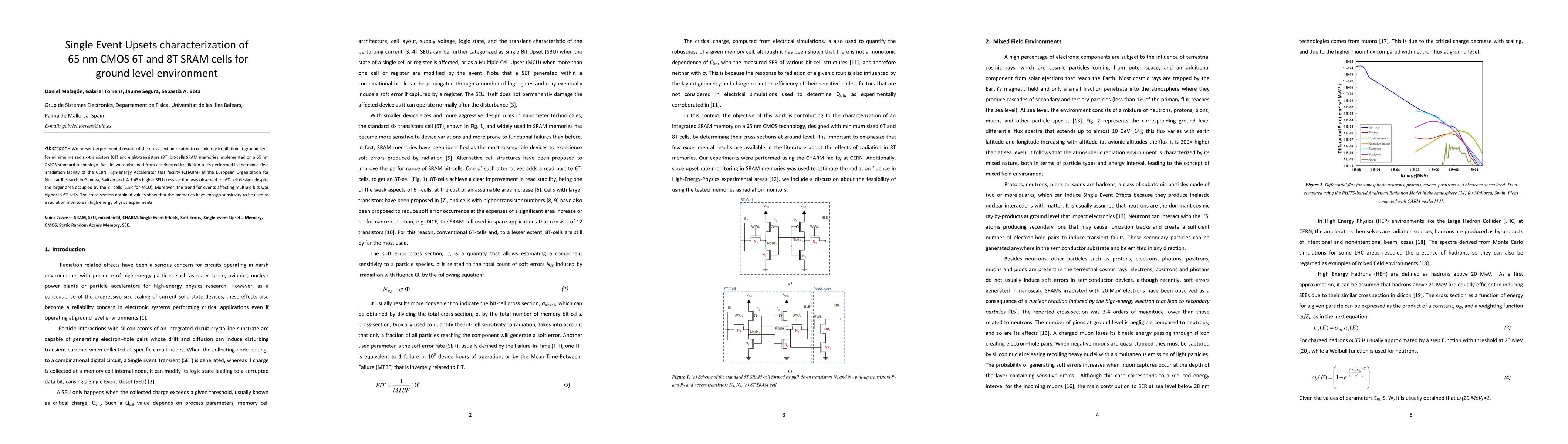 Thumbnail for Single Event Upsets characterization of 65 nm CMOS 6T and 8T SRAM cells
  for ground level environment