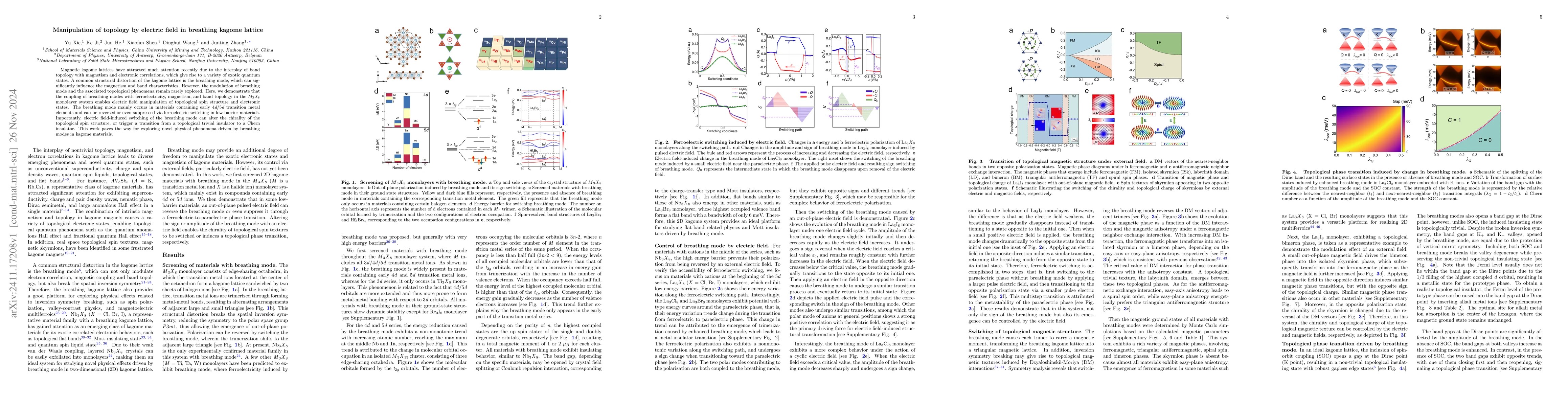 Thumbnail for Manipulation of topology by electric field in breathing kagome lattice