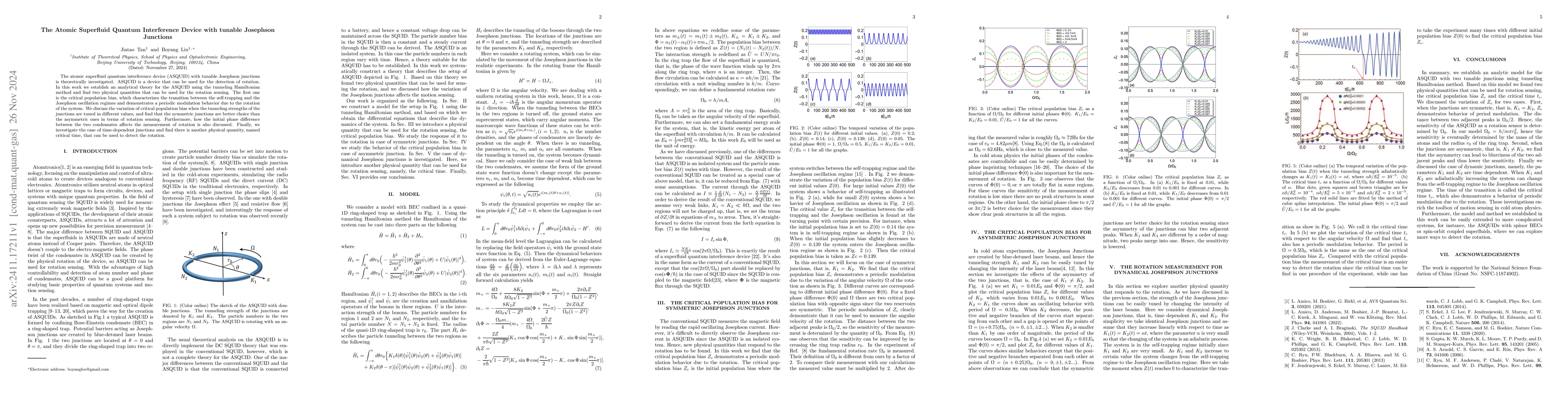 Thumbnail for The Atomic Superfluid Quantum Interference Device with tunable Josephson
  Junctions
