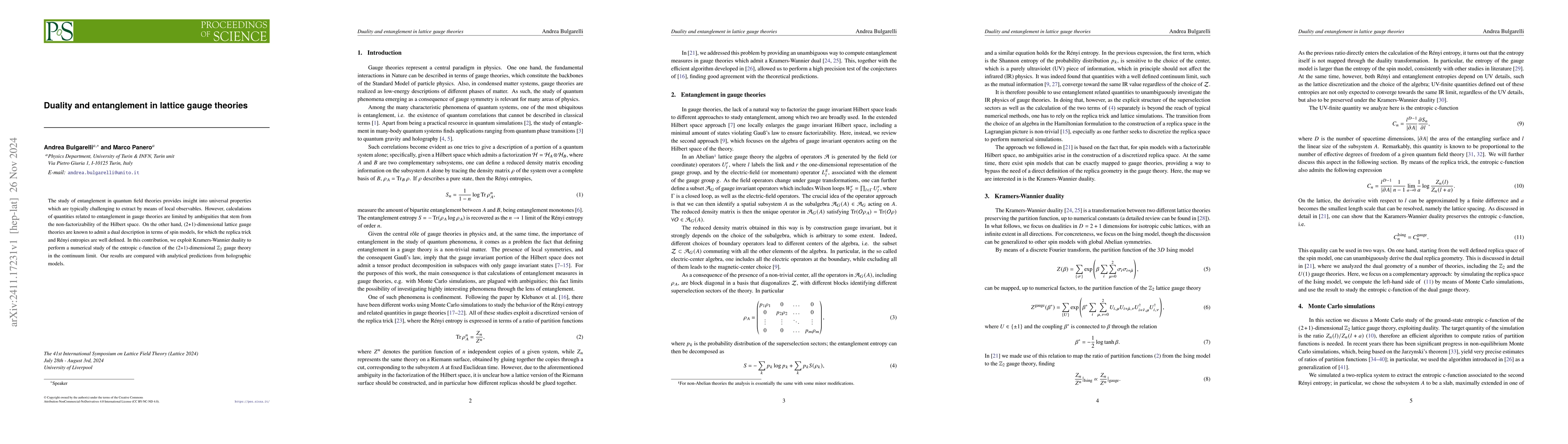 Thumbnail for Duality and entanglement in lattice gauge theories