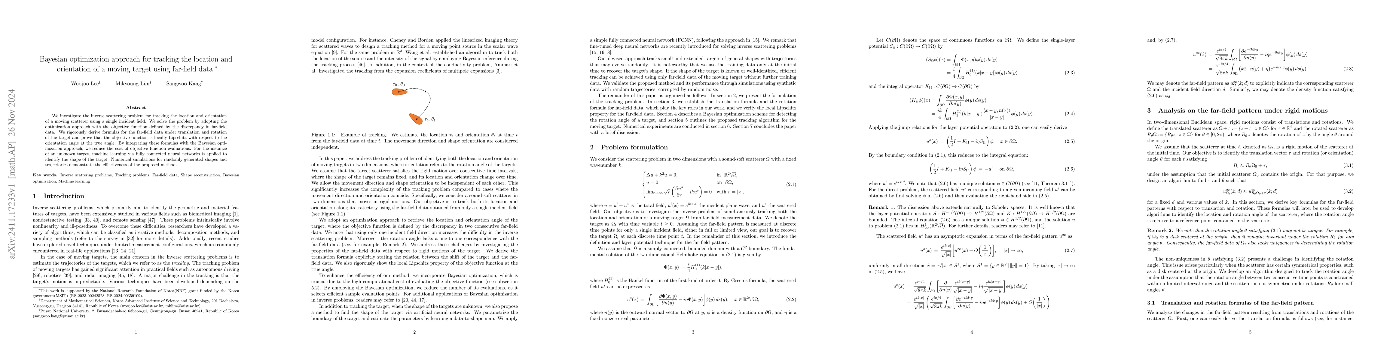 Thumbnail for Bayesian optimization approach for tracking the location and orientation
  of a moving target using far-field data