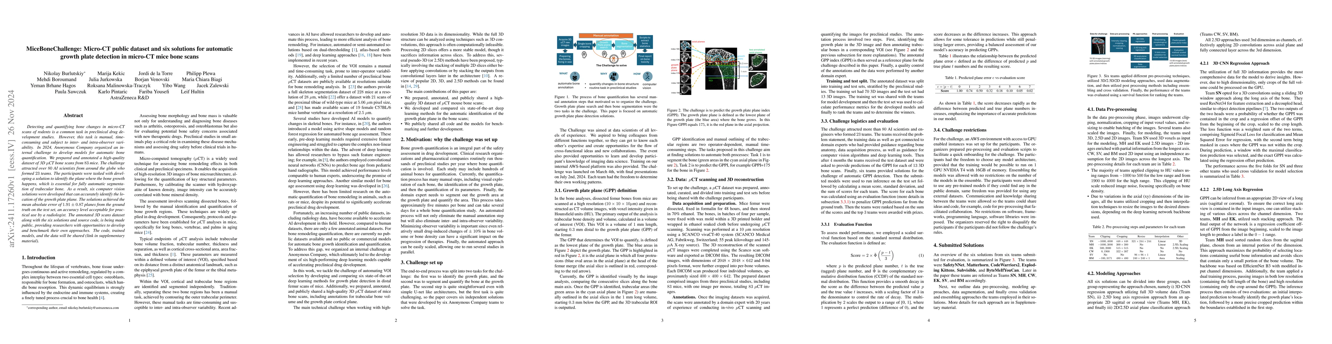 Thumbnail for MiceBoneChallenge: Micro-CT public dataset and six solutions for
  automatic growth plate detection in micro-CT mice bone scans