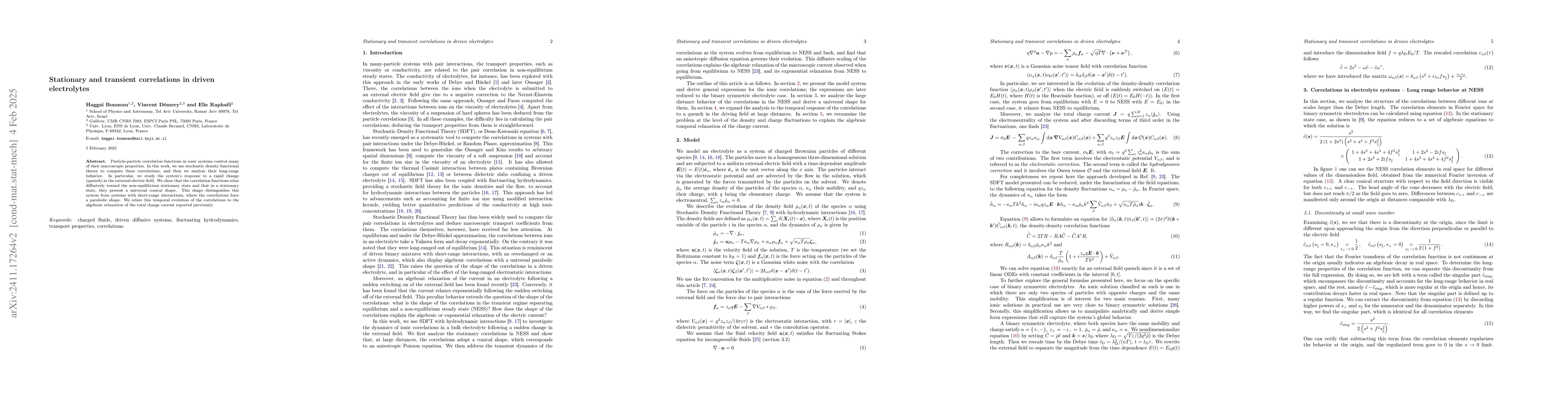 Thumbnail for Stationary and transient correlations in driven electrolytes