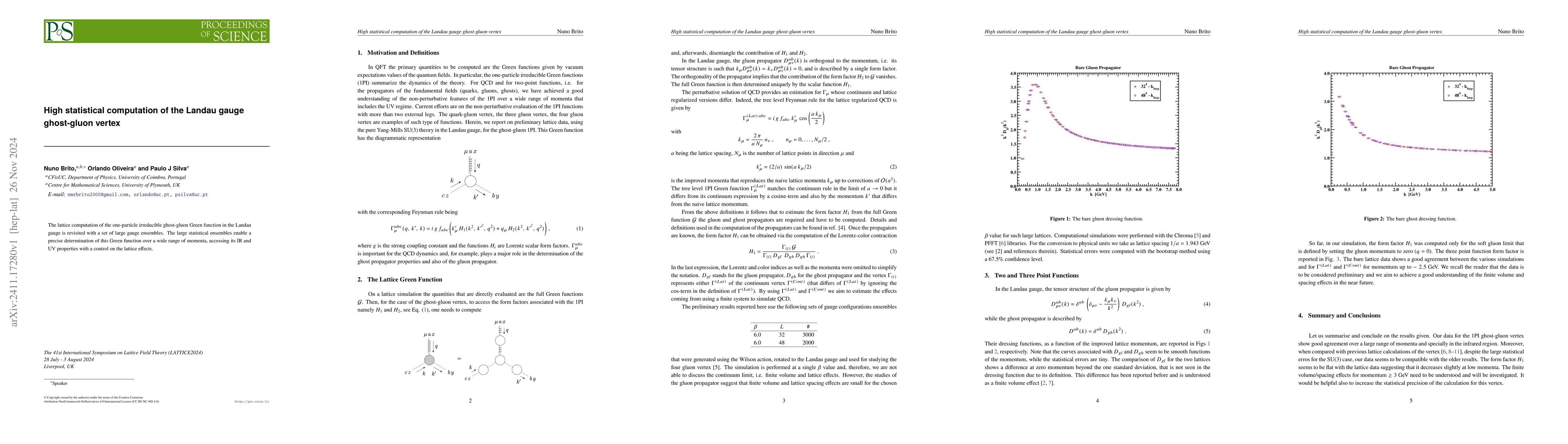Thumbnail for High statistical computation of the Landau gauge ghost-gluon vertex