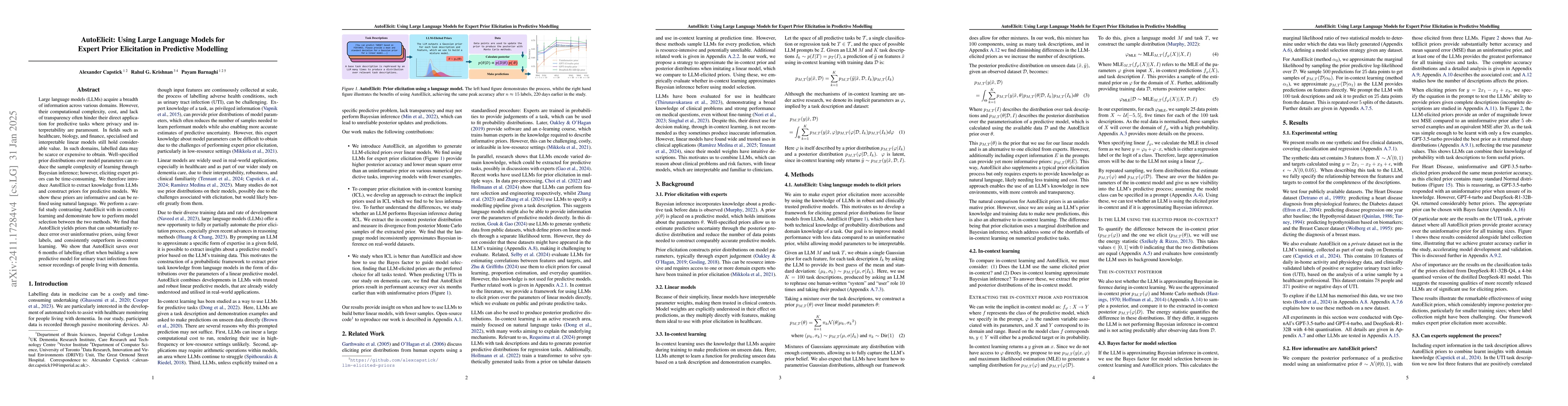 Thumbnail for Using Large Language Models for Expert Prior Elicitation in Predictive
  Modelling