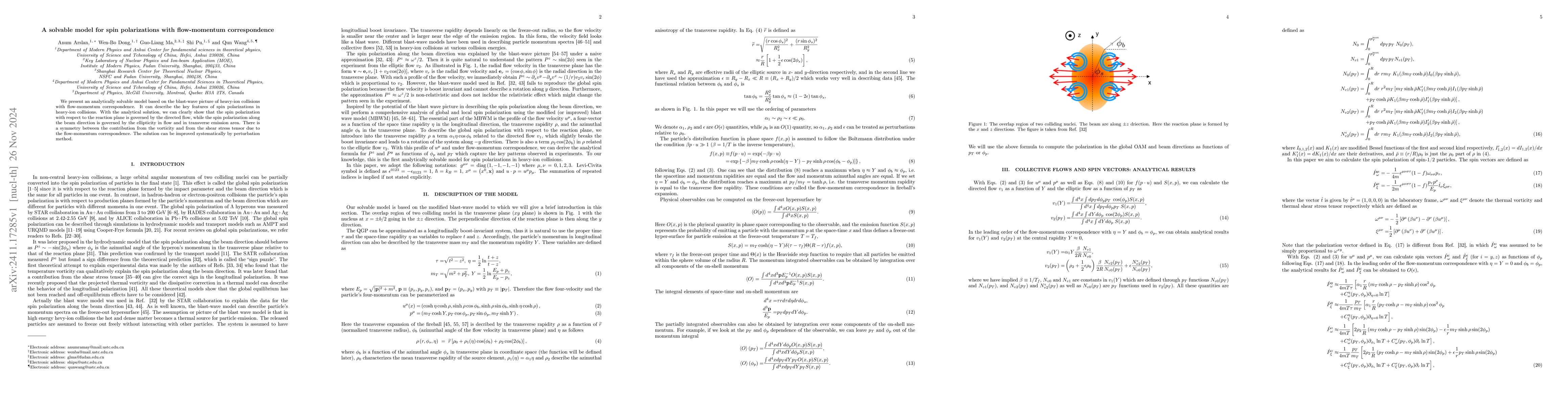 Thumbnail for A solvable model for spin polarizations with flow-momentum
  correspondence