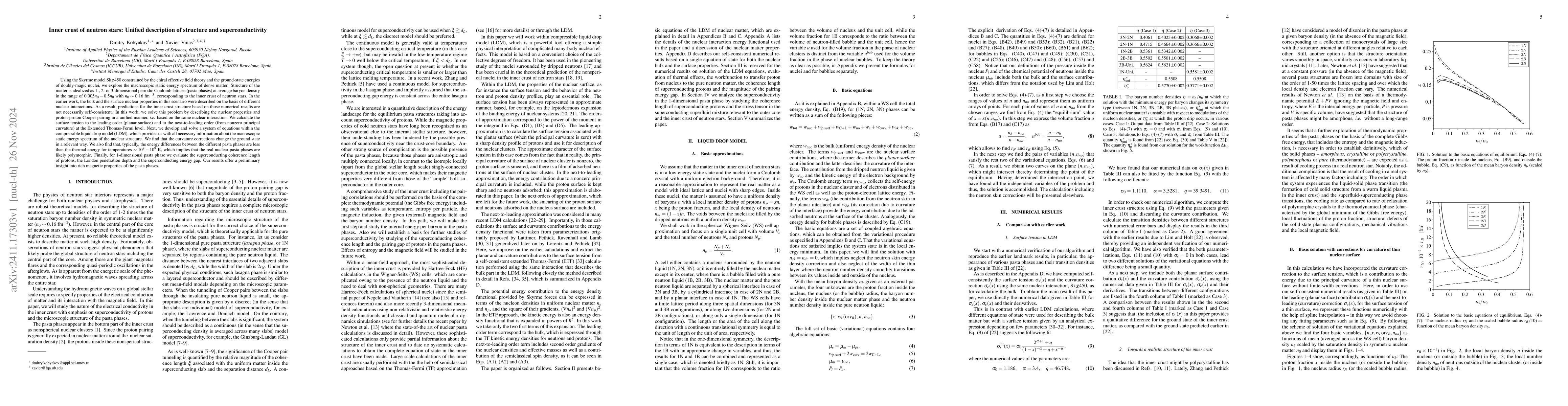 Thumbnail for Inner crust of neutron stars: Unified description of structure and
  superconductivity
