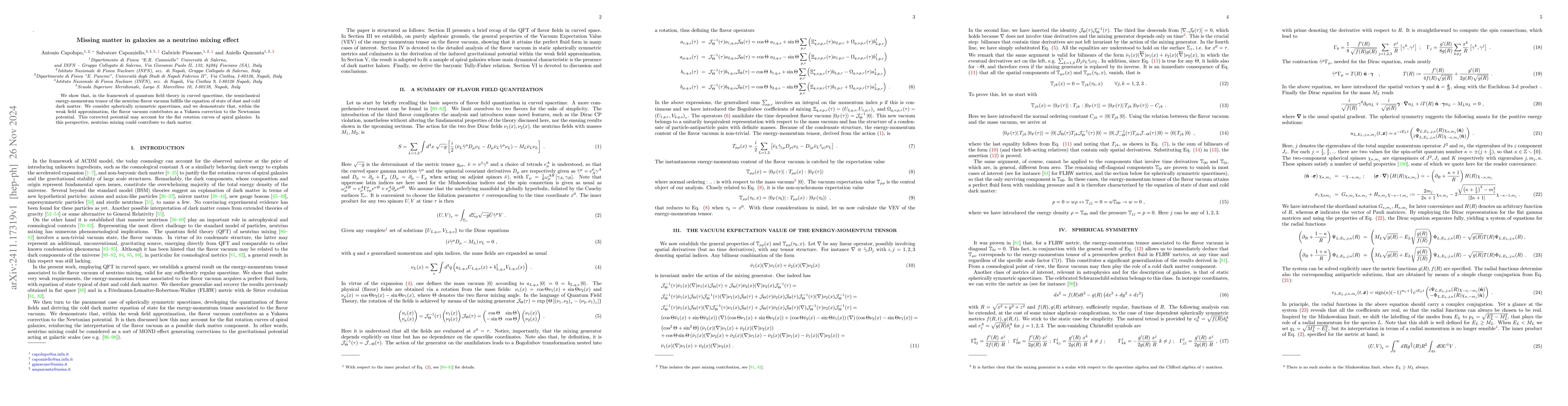 Thumbnail for Missing matter in galaxies as a neutrino mixing effect
