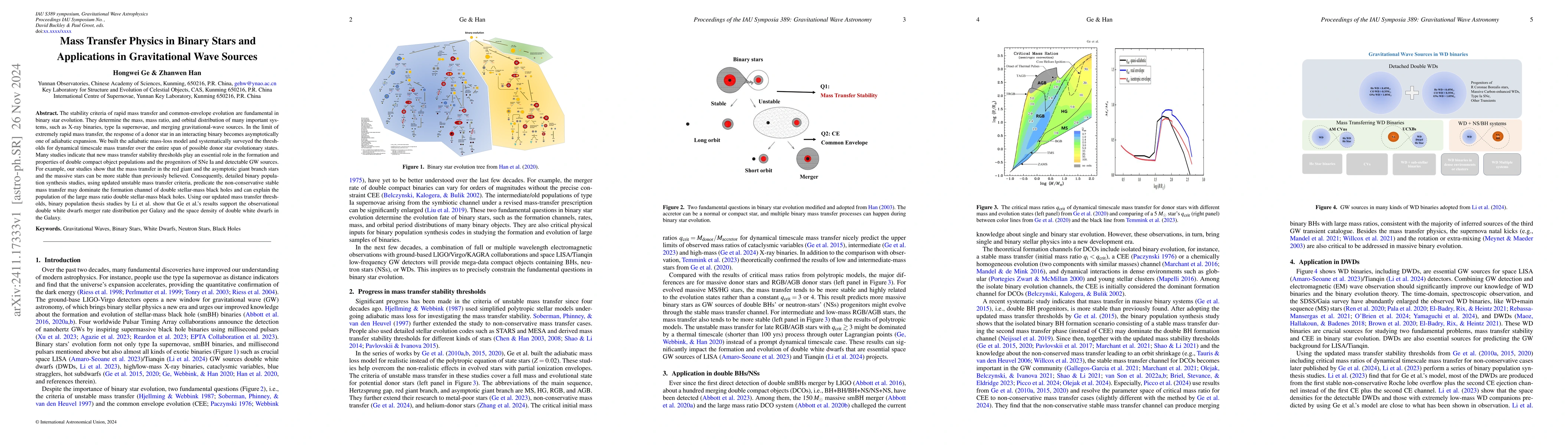 Thumbnail for Mass Transfer Physics in Binary Stars and Applications in Gravitational
  Wave Sources