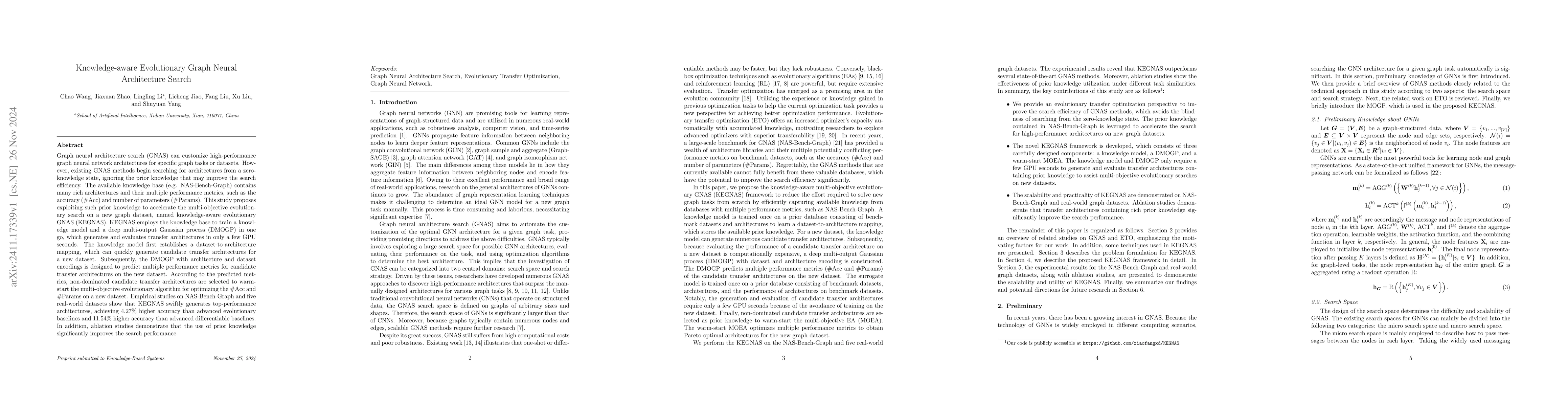 Thumbnail for Knowledge-aware Evolutionary Graph Neural Architecture Search