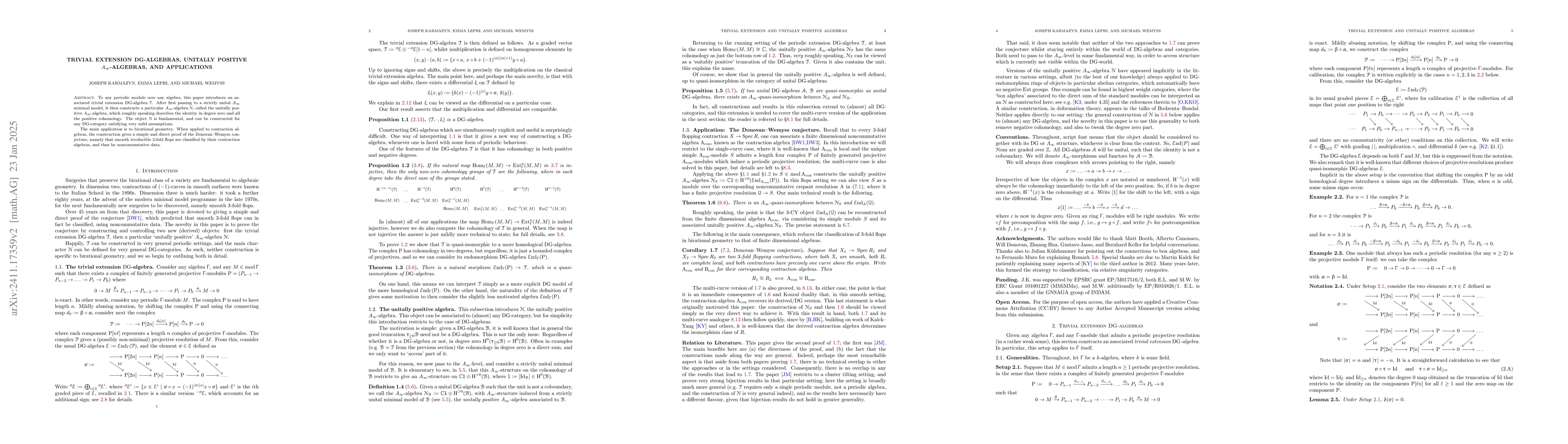 Thumbnail for Trivial extension DG-algebras, unitally positive $A_\infty$-algebras,
  and applications