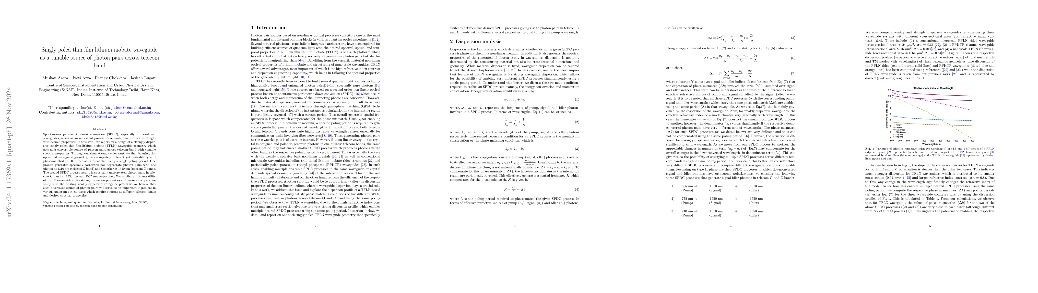 Thumbnail for Singly poled thin film lithium niobate waveguide as a tunable source of
  photon pairs across telecom band