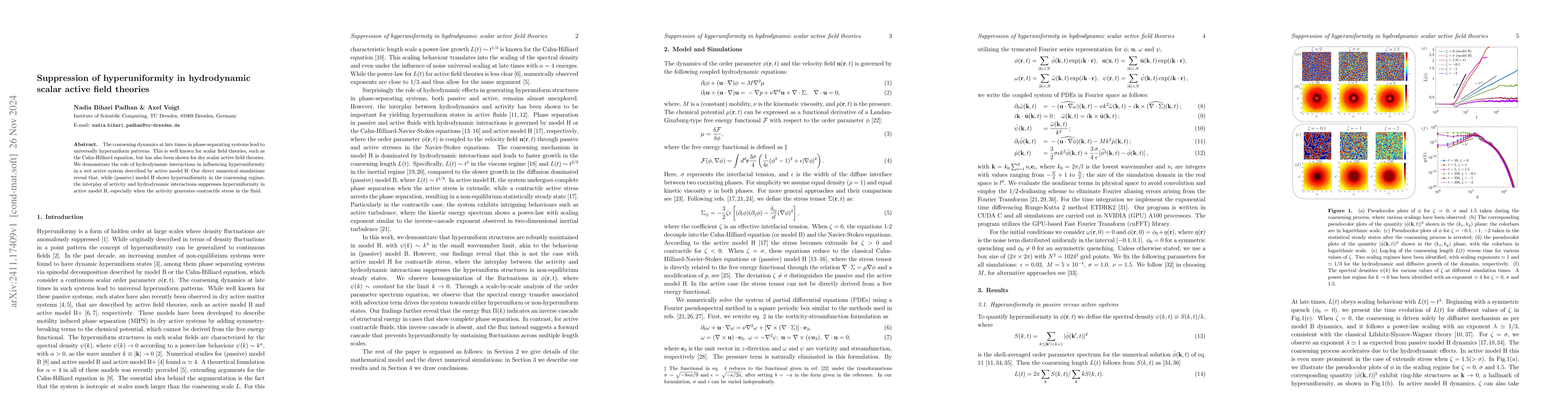 Thumbnail for Suppression of hyperuniformity in hydrodynamic scalar active field
  theories