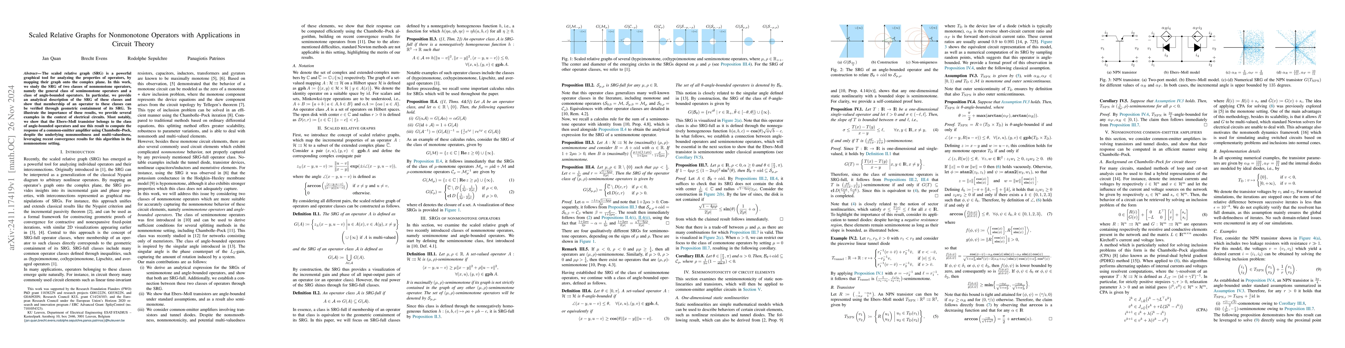 Thumbnail for Scaled Relative Graphs for Nonmonotone Operators with Applications in
  Circuit Theory