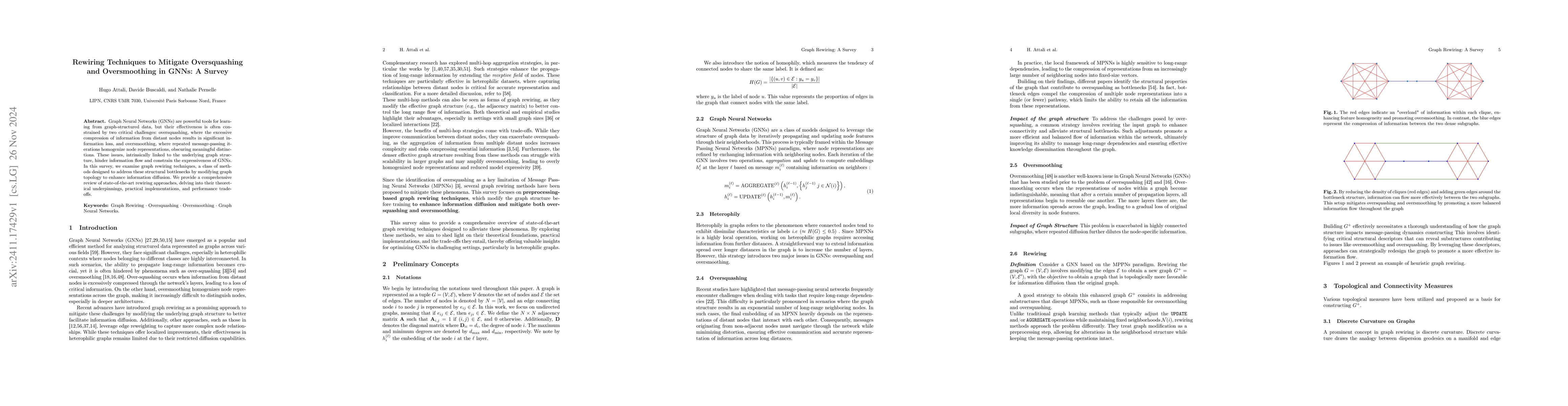 Thumbnail for Rewiring Techniques to Mitigate Oversquashing and Oversmoothing in GNNs:
  A Survey