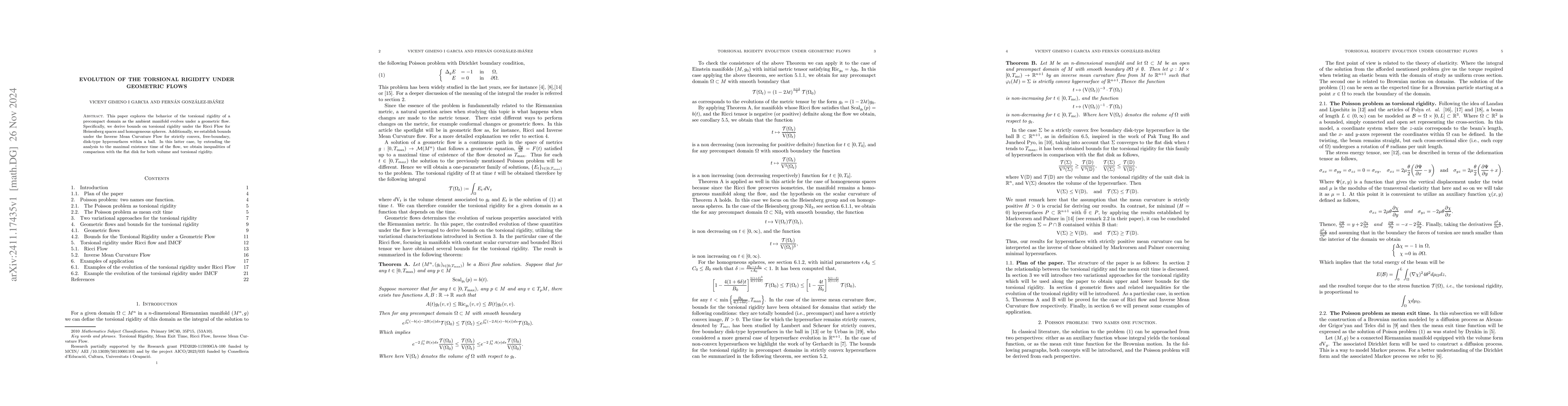 Thumbnail for Evolution of the Torsional Rigidity under Geometric Flows
