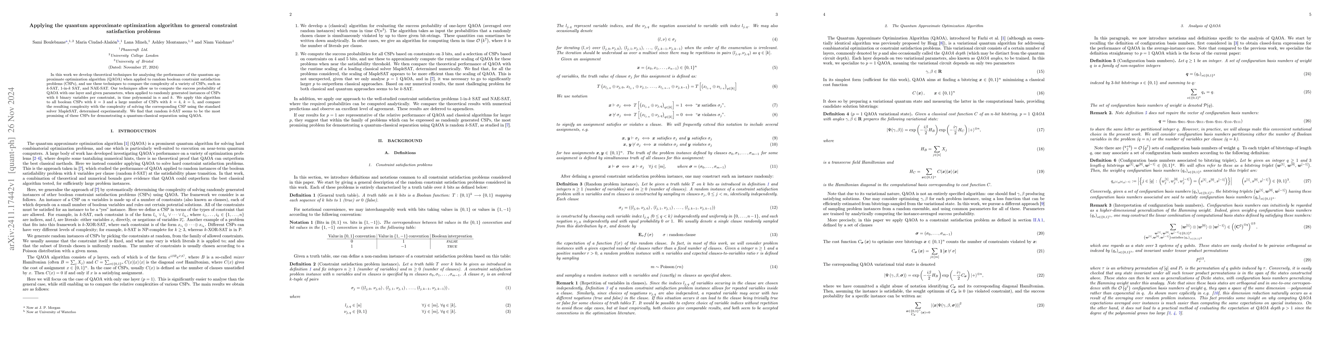 Thumbnail for Applying the quantum approximate optimization algorithm to general
  constraint satisfaction problems