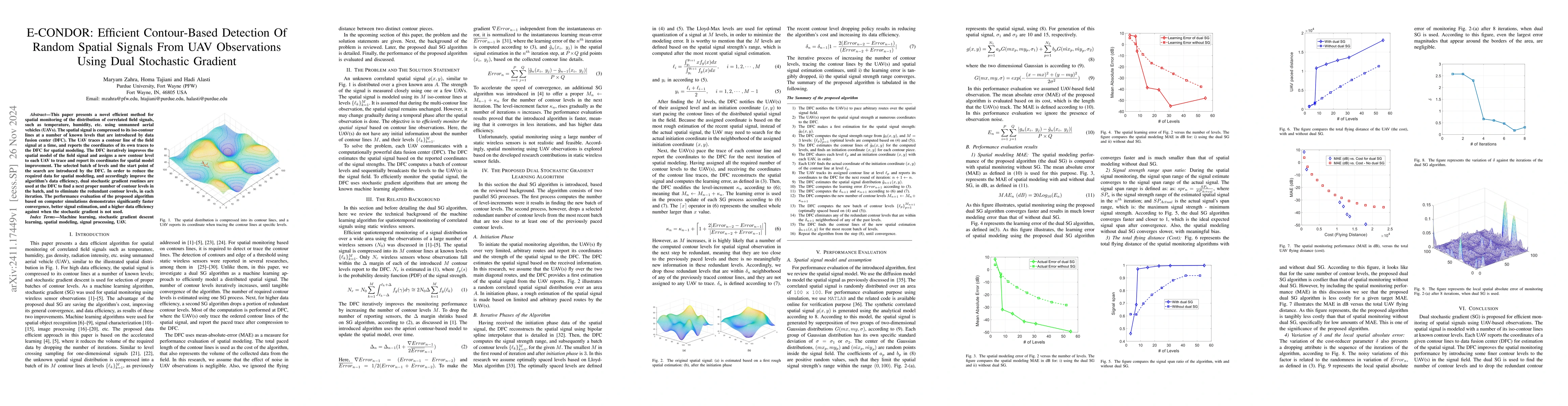 Thumbnail for E-CONDOR: Efficient Contour-Based Detection Of Random Spatial Signals
  From UAV Observations Using Dual Stochastic Gradient