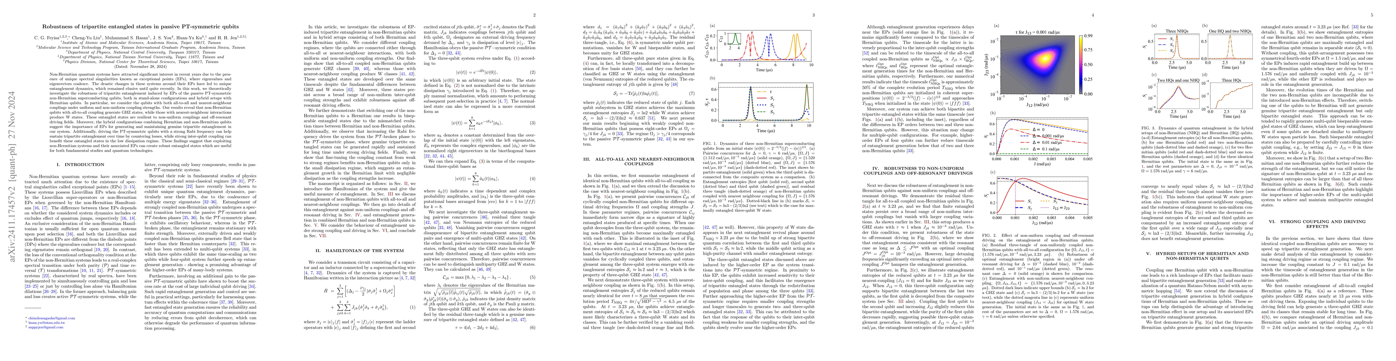 Thumbnail for Robustness of tripartite entangled states in passive PT-symmetric qubits