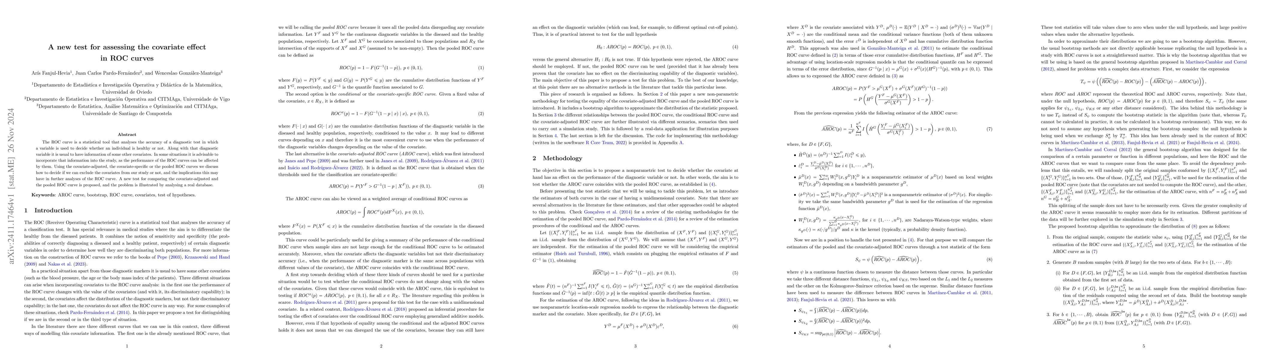 Thumbnail for A new test for assessing the covariate effect in ROC curves