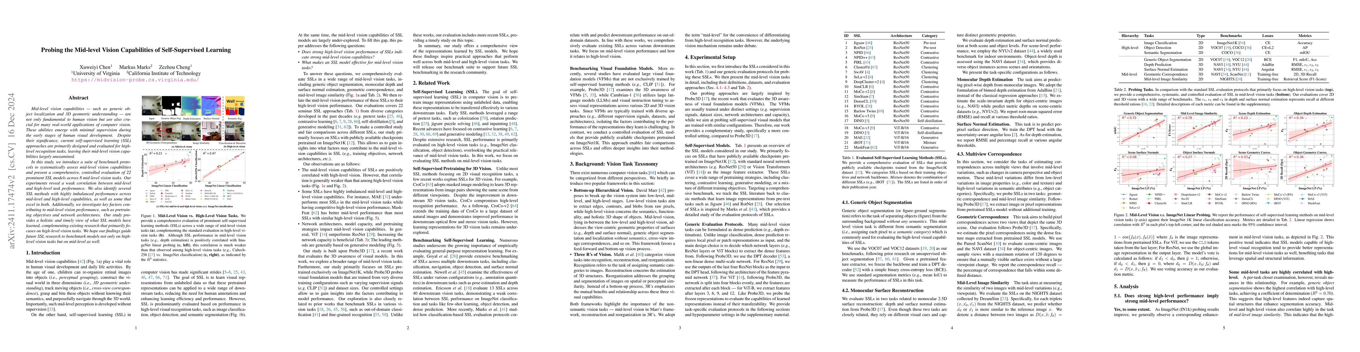 Thumbnail for Probing the Mid-level Vision Capabilities of Self-Supervised Learning